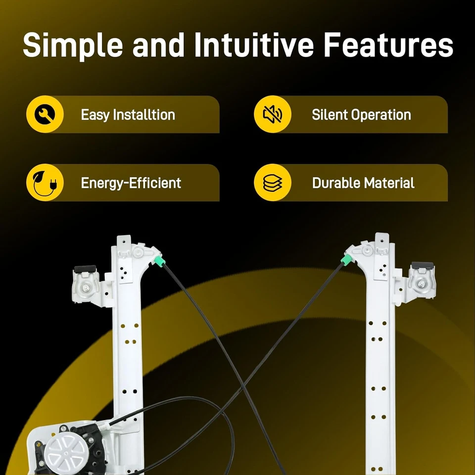 Pair Rear Window Regulator Left+Right for 01-07 Chevy Silverado Sierra Escalade - Image 4 of 4