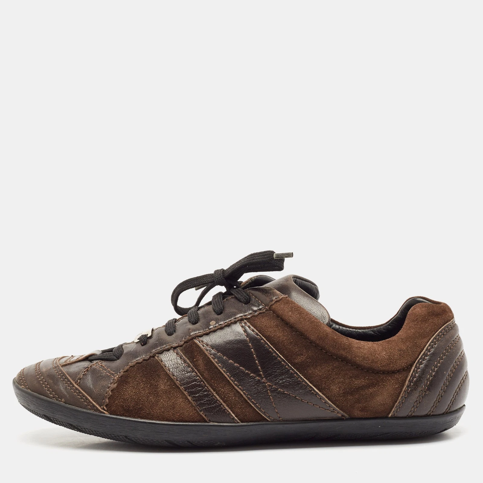 Baskets basses Dior marron en cuir et daim pointure 38