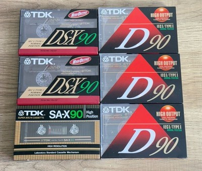 Lot of 6 TDK Cassette Tapes DS-X90 D90 SA-X90 1982 Sealed VTG Type I II