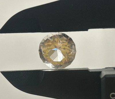 Vintage Daisy Chain Optical Glass Faceted Stone 6.7ct 12.5mm Lapidary Study Gem