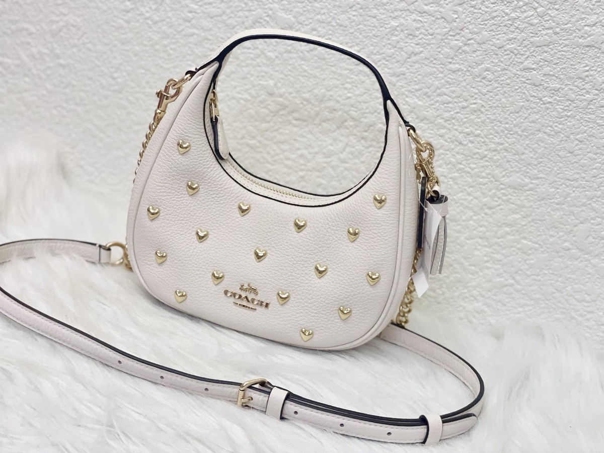 Coach Carmen Mini Crossbody Bag With Heart Rivets Leather/Gold