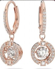 Orecchini a goccia Swarovski taglio tondo, bianco 5504753 con scatola leggermente strappata