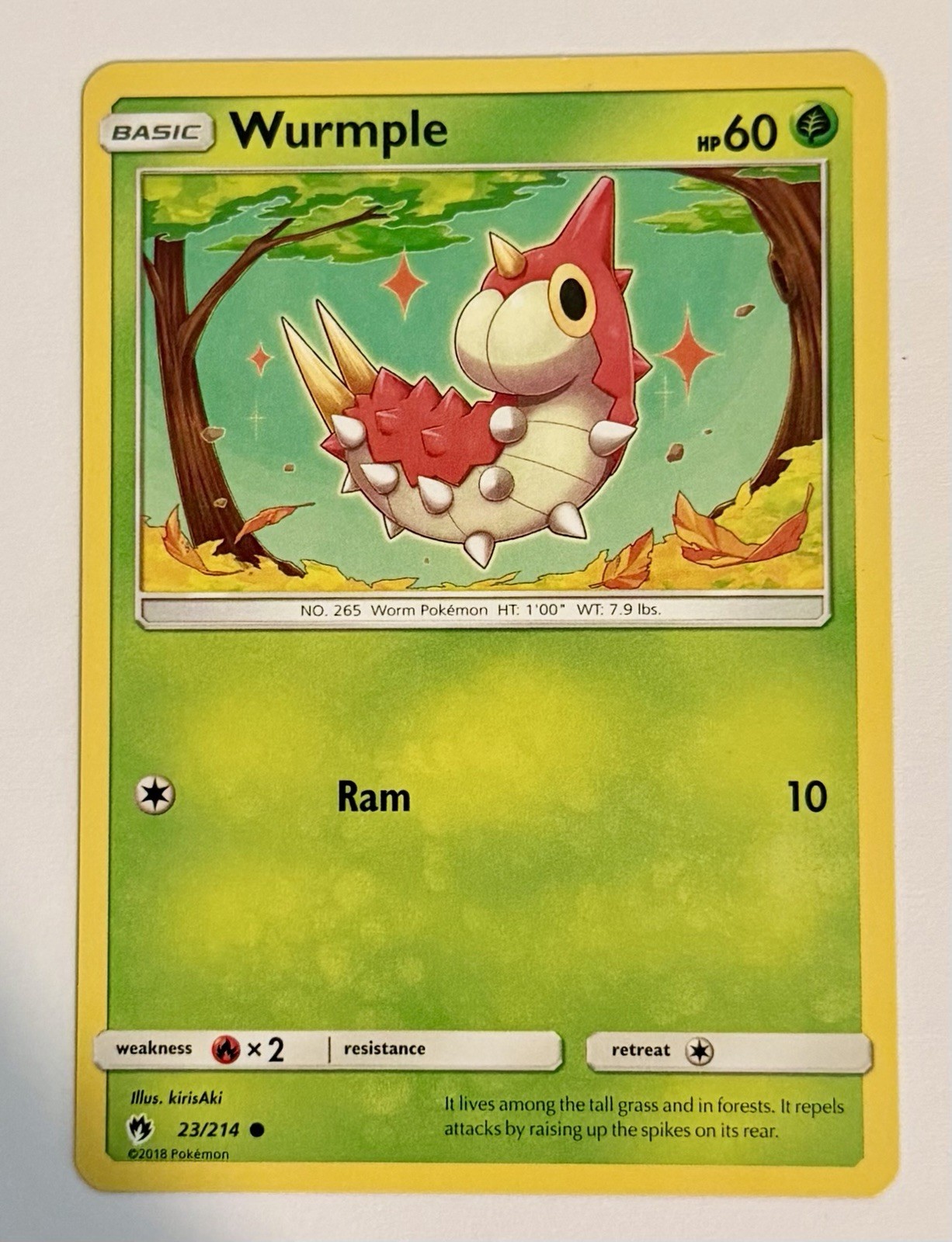 Wurmple (23) 23/214 Pokemon TCG SM - Lost Thunder Common LP/NM