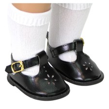 Black Mary Janes w/Flower Cutout 18" Doll Clothes that Fits American Girl Dolls