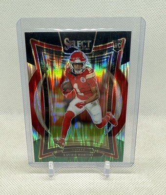 2024 Panini Select Xavier Worthy Black & Green Shock Prizm #32 Rookie