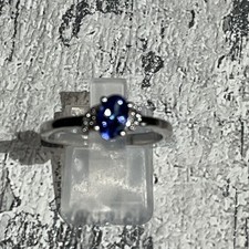 Gemporia AA Tanzanite & White Topaz Sterling Silver Ring ATGW 0.85cts Size R