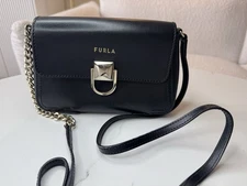 FURLA Mini Leather Crossbody Bag Black