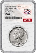 Presale 2026 W Palladium American Eagle Pd$25 1oz NGC MS70 FDI First Day Issue 