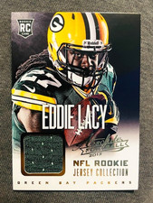 2013 Panini Absolute #8 Eddie Lacy Rookie RC NFL Collection Jersey Relic Card. rookie card picture