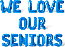 Letter Balloons - WE LOVE OUR SENIORS 16" Inch Alphabet Letters Foil Mylar Ballo