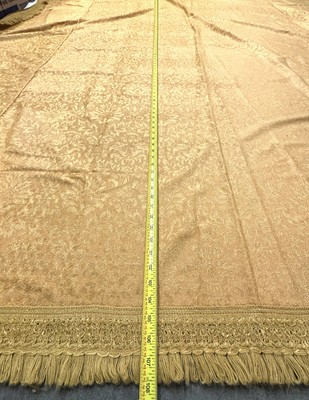 Vintage Bedspread Coverlet Harvest Gold Full/Queen 108  x 92  Gold Fringe