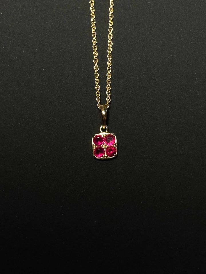 Olive Ave 14K Yellow Gold & Ruby Clove Necklace - Image 3 of 4