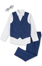 Van Heusen Boys 4-Piece Formal Suit Set, Vest, Pants, Dress Shirt Tie,10 Regul