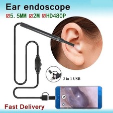 HD Ear Endoscope Otoscope LED Camera Tool Cleaning Wax Pick Cleaner Removal Kit