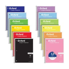 Oxford Spiral Notebooks, 12 Count Bulk Pack, 1 Subject, College Ruled Noteboo...