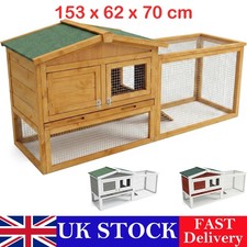 Outdoor Rabbit Hutch, Weatherproof 2-Tier Bunny Cage w/Removable Wire Netting