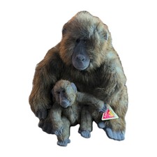 Vintage Applause, Inc. Dakin Baboon Money Gorilla And Baby Stuffed Plush 16" NWT