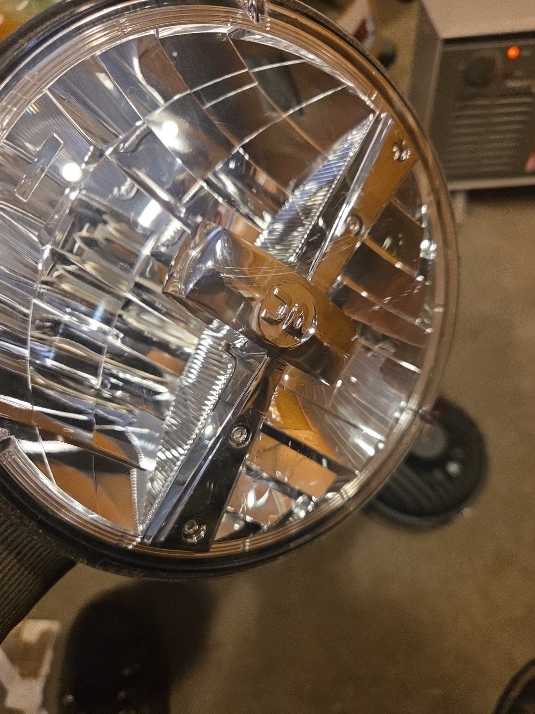 Pair 7" LED Headlight Bulb High Power Chrome Dual Function United Pacific 31391