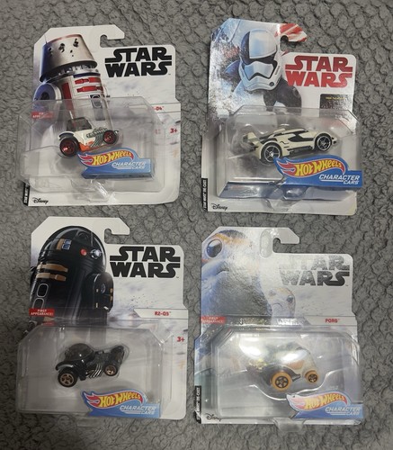 Star Wars Hot Wheels Lot R2-Q5, R5-D4, Porg, First Order Executioner | eBay
