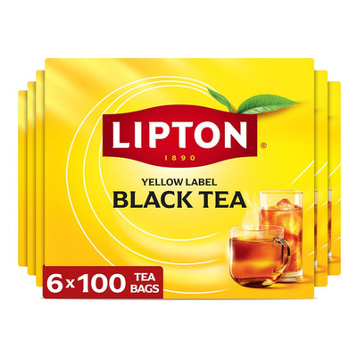 Black Tea Bags, Hot or Iced Tea with High Caffeine, 600 Total Bags (100Ct - Pack