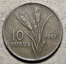 1965 Turkey Ten 10 Kurus - Turkiye - Bronze Coin - Turkish - World - Europe