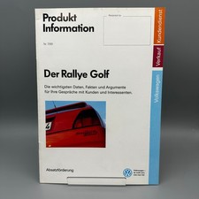 Volkswagen Rallye Golf G60 1989 Factory Sales Produkt Information Brochure Rare