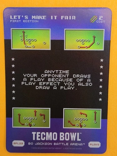 Bo Jackson Battle Arena Tecmo Bowl Bonus Plays FOIL SSP BPL23 LET\'S MAKE IT FAIR