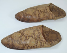 Handmade Moroccan Women Leather Babouche Slippers US 7 / EU 38 Faux Snakeskin