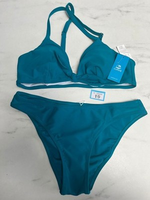 Cupshe türkisfarbenes Bikini-Set   geknotet Neckholder   UK Medium Größe 12 14 (19)