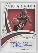 2021-22 Panini Immaculate Heralded Signatures 29/99 Glen Rice #HS-GRC Auto 4vc