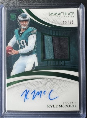 2025 Panini Immaculate Kyle McCord  RPA /25 Eagles  Emerald On Card Auto Color
