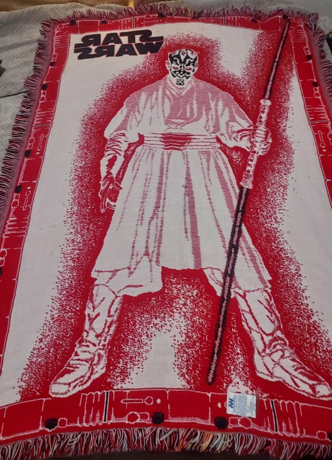 Northwest Company Star Wars Darth Maul Tapestry Knit 1990s Blanket