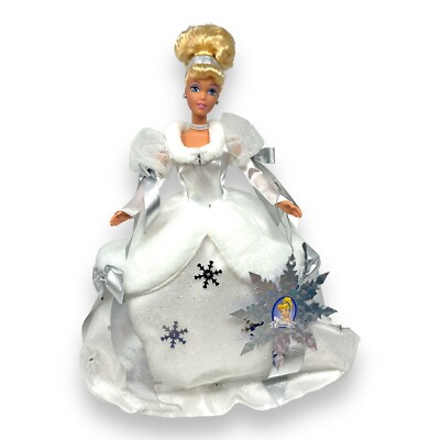 Disney Cinderella Holiday Princess Doll White & Silver Dress Recently Unboxed