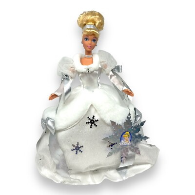 #ad Disney Cinderella Holiday Princess Doll White amp; Silver Dress Recently Unboxed $18.00