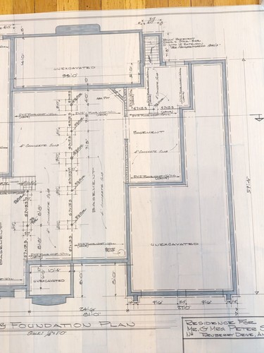 6 Architectural Hand Drawings Exterior Interior 30"x22.5" New York Estate Find 4 - Picture 10 of 24