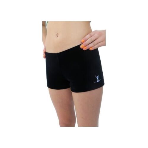 TUMBLEWEAR Toddler Gymnastic Shorts, Black Gym Shorts Size 3T-4T