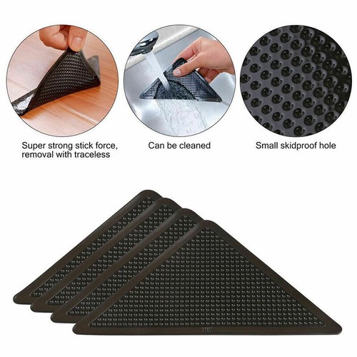 4PCS Rug Grippers Non-Slip Reusable Carpet Mat Gripper Anti Skid Washable Mat AU - Picture 3 of 12