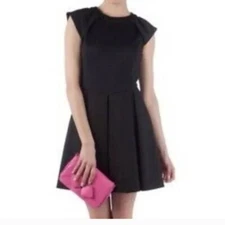 Ted Baker Women’s Size 0 (US 2) Kipp Dress Black Fit & Flare Scuba Exposed Zip