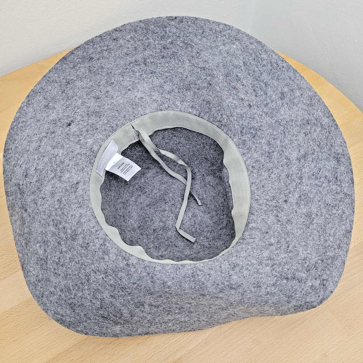 Nordstrom Women's 100% Wool 15" Gray Oversized Floppy Wide-Brimmed Hat, One Size View 3