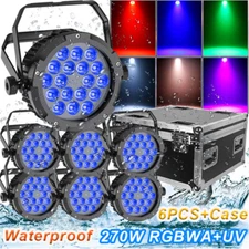 270W 18LED Stage Lights RGBW+UV DMX Color Change Par Light Party DJ Disco w/Case
