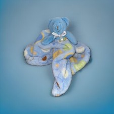 Baby Gear Blue Bear Lovey Circles Geometric Blanket Plush Lovey 15 "