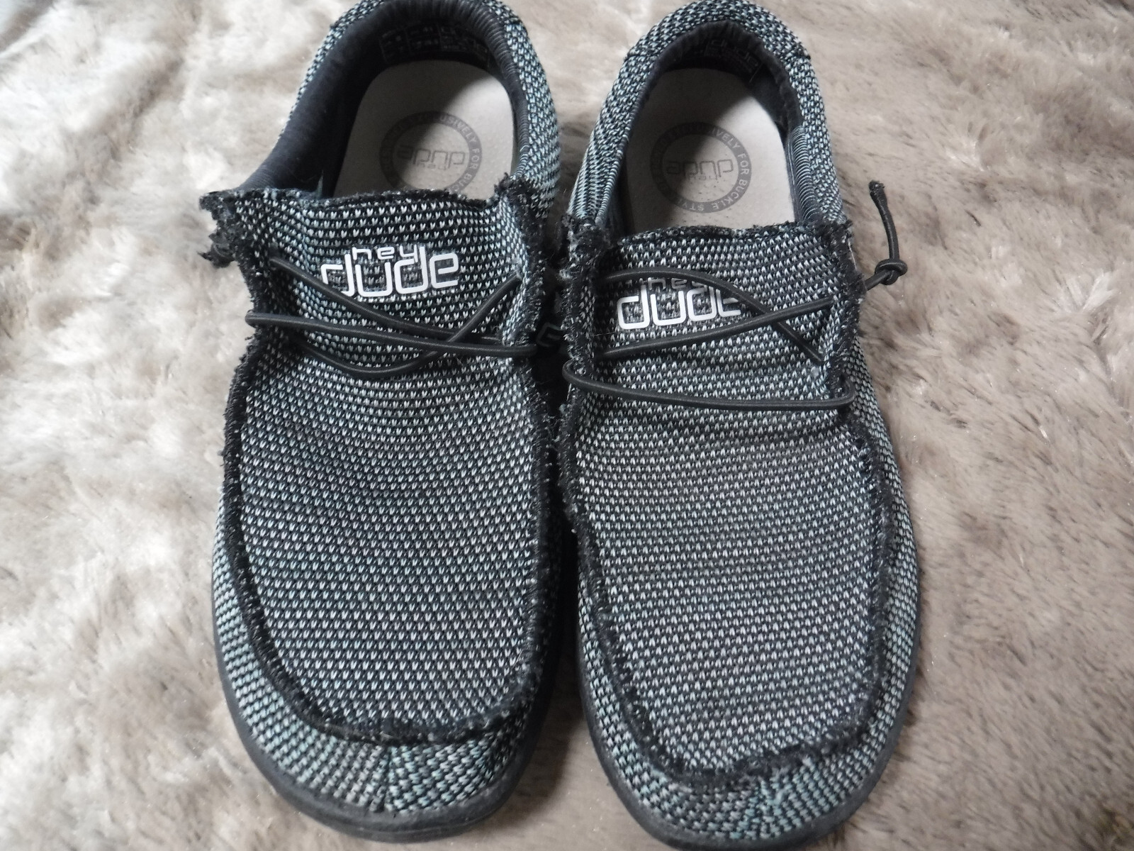 G13 Men's HEY DUDE Wally Sox Black Mint Green Casual … Gem