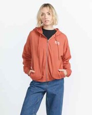 Volcom Truly Deal full Zip Womens Hoodie - Rust Medium NWT