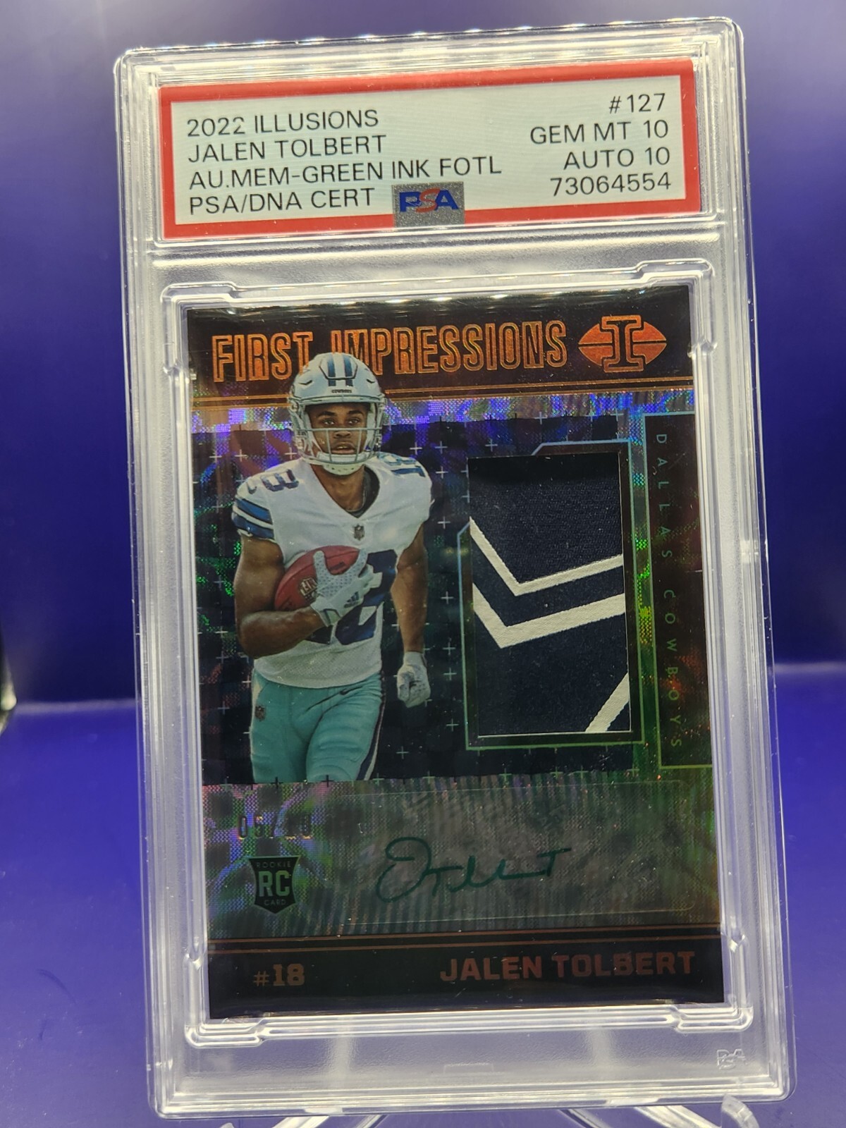 Jalen Tolbert Panini Illusions #127 Autograph Memorabilia-Green Ink Fotl