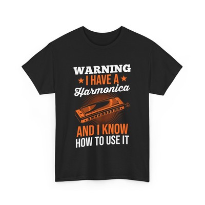 Retro Warning I Have A Harmonica And I Know How To Use It T-Shirt