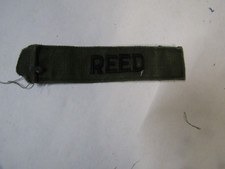 MILITARY PATCH NAME TAPE SEW ON OD GREEN COMBAT USED WITH REED