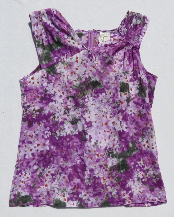 $150 J CREW Collection Watercolor Garden Print Cotton Shell Tank Top size S 4 - Imagem 4 de 4