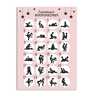 Postkarte Adventskalender KAMASUTRA Weihnachtskalender Postkarte A6 Geschenk