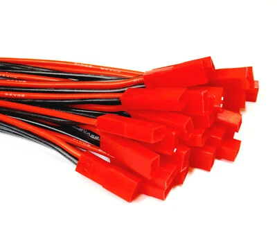 20 Stück 2Pin JST BEC LED Stecker Male 20cm Silikonkabel ESC Lipo Akku 22AWG RC - Bild 1 von 4