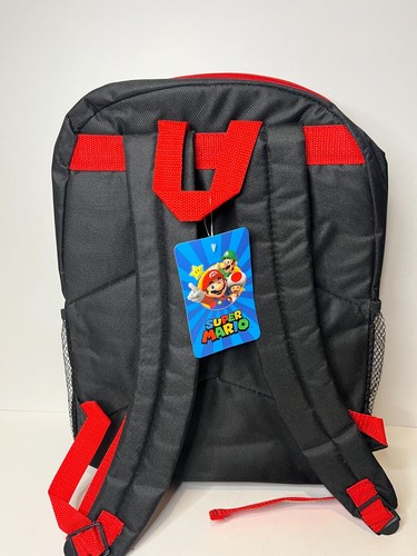 Zaino Nintendo Super Mario Bros Fireball 16" grande borsa libro scuola bambini - Foto 8 di 8